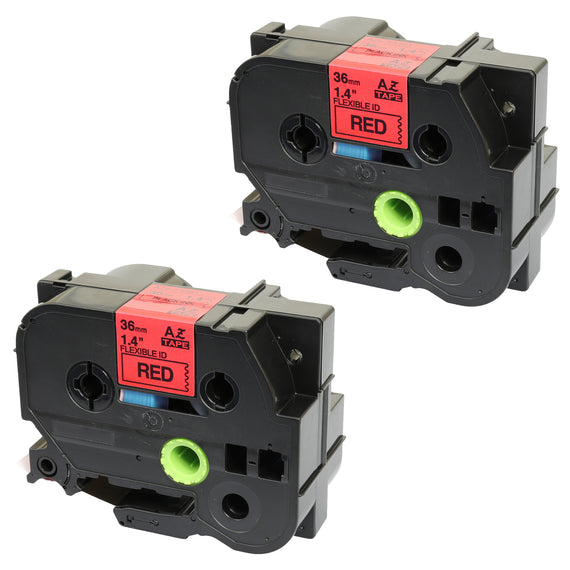 Prestige Cartridge™ Compatible TZ-FX461 TZe-FX461 Black on Red Flexible Label Tapes (36mm x 8m) for Brother P-Touch Label Printing Machines - Prestige Cartridge