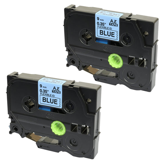 Prestige Cartridge™ Compatible TZ-FX521 TZe-FX521 Black on Blue Flexible Label Tapes (9mm x 8m) for Brother P-Touch Label Printing Machines - Prestige Cartridge