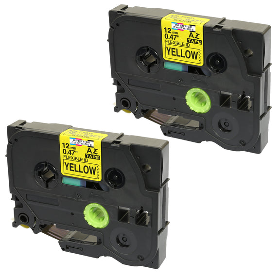 Prestige Cartridge™ Compatible TZ-FX631 TZe-FX631 Black on Yellow Flexible Label Tapes (12mm x 8m) for Brother P-Touch Label Printing Machines - Prestige Cartridge