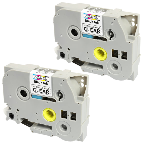 Prestige Cartridge™ Compatible TZ-S141 TZe-S141 Black on Clear Extra Strength Adhesive Label Tapes (18mm x 8m) for Brother P-Touch Label Printing Machines - Prestige Cartridge