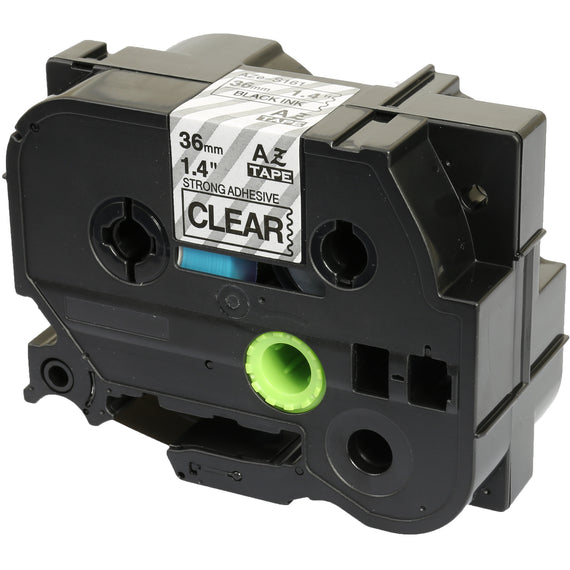 Prestige Cartridge™ Compatible TZ-S161 TZe-S161 Black on Clear Extra Strength Adhesive Label Tapes (36mm x 8m) for Brother P-Touch Label Printing Machines - Prestige Cartridge