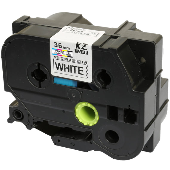 Prestige Cartridge™ Compatible TZ-S261 TZe-S261 Black on White Extra Strength Adhesive Label Tapes (36mm x 8m) for Brother P-Touch Label Printing Machines - Prestige Cartridge