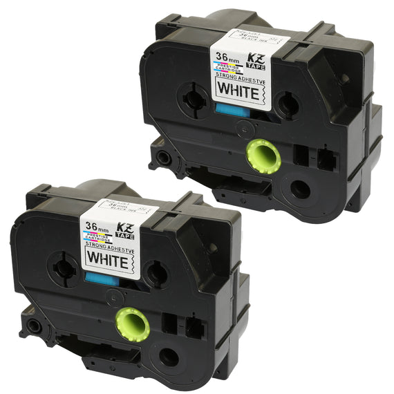 Prestige Cartridge™ Compatible TZ-S261 TZe-S261 Black on White Extra Strength Adhesive Label Tapes (36mm x 8m) for Brother P-Touch Label Printing Machines - Prestige Cartridge