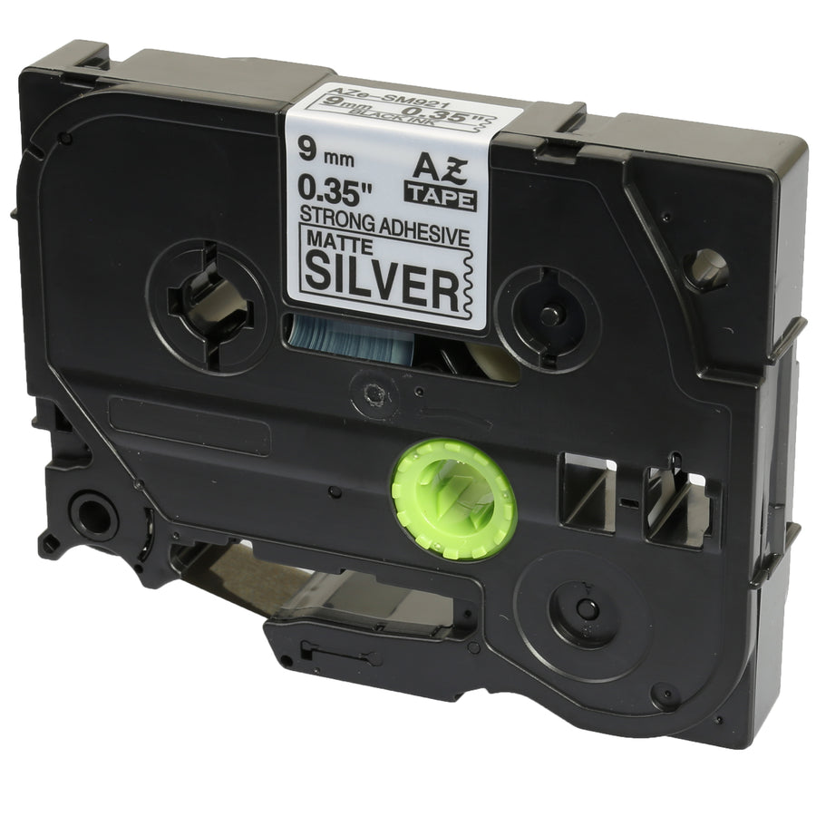 Prestige Cartridge™ Compatible TZ-SM921 TZe-SM921 Black on Strong Matt Silver Label Tapes (9mm x 8m) for Brother P-Touch Label Printing Machines - Prestige Cartridge