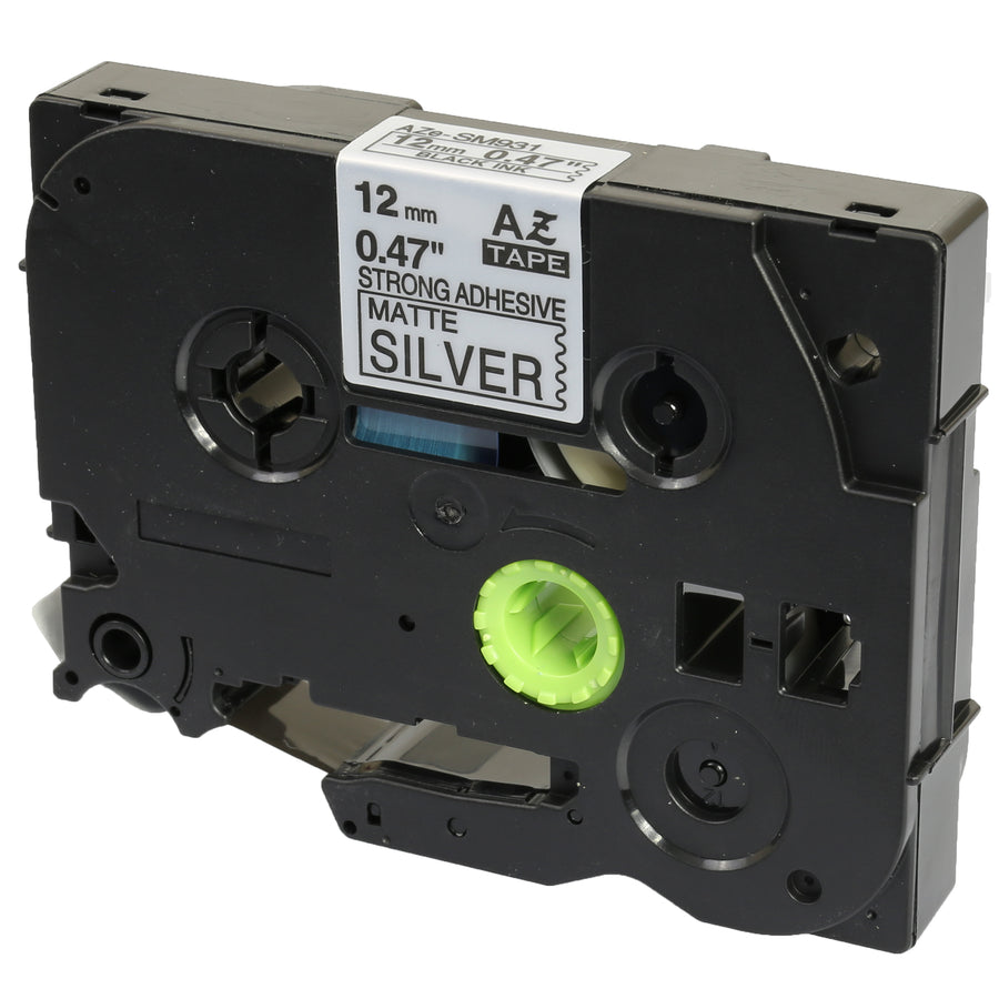 Prestige Cartridge™ Compatible TZ-SM931 TZe-SM931 Black on Strong Matt Silver Label Tapes (12mm x 8m) for Brother P-Touch Label Printing Machines - Prestige Cartridge