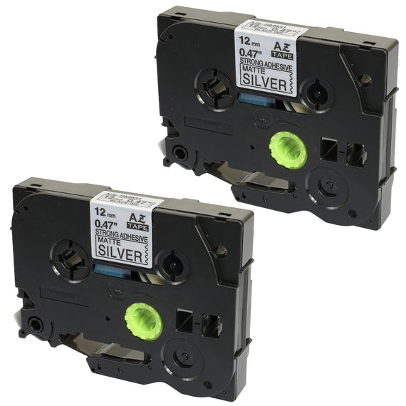 Prestige Cartridge™ Compatible TZ-SM931 TZe-SM931 Black on Strong Matt Silver Label Tapes (12mm x 8m) for Brother P-Touch Label Printing Machines - Prestige Cartridge