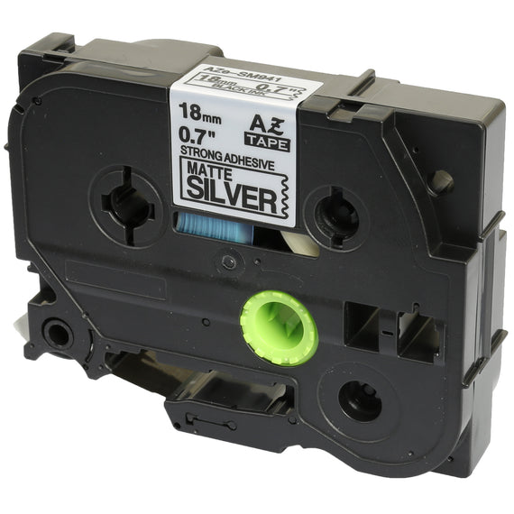 Prestige Cartridge™ Compatible TZ-SM941 TZe-SM941 Black on Strong Matt Silver Label Tapes (18mm x 8m) for Brother P-Touch Label Printing Machines - Prestige Cartridge