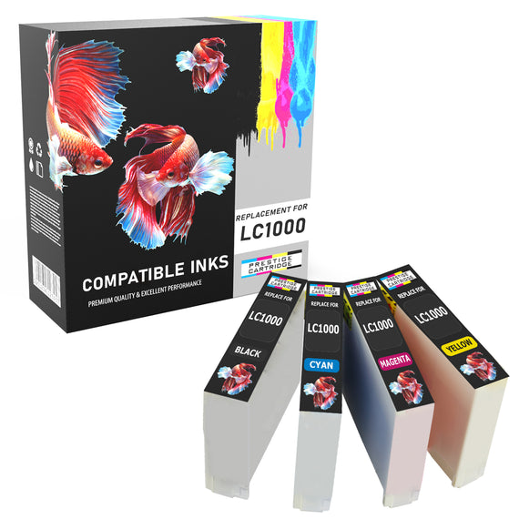 Prestige Cartridge™ Compatible LC1000 LC970 Ink Cartridges for Brother DCP-130C, DCP-135C, DCP-150C, DCP-153C, DCP-155C, DCP-157C, DCP-260C, DCP-330C, DCP-350C, DCP-353C, DCP-357C, DCP-375C, DCP-540CN, DCP-560CN, DCP-750CW, DCP-770CW, Fax-1355 - Prestige Cartridge