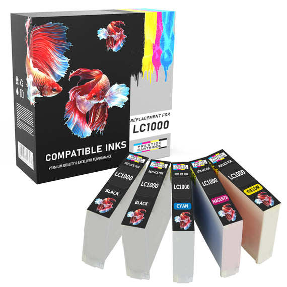 Prestige Cartridge™ Compatible LC1000 LC970 Ink Cartridges for Brother DCP-130C, DCP-135C, DCP-150C, DCP-153C, DCP-155C, DCP-157C, DCP-260C, DCP-330C, DCP-350C, DCP-353C, DCP-357C, DCP-375C, DCP-540CN, DCP-560CN, DCP-750CW, DCP-770CW, Fax-1355 - Prestige Cartridge