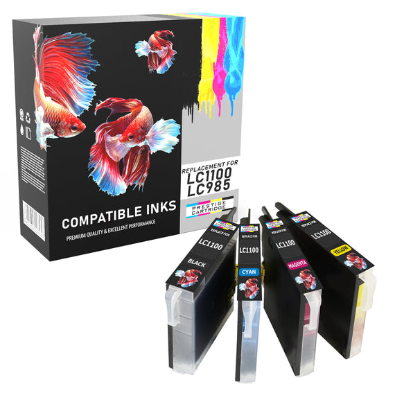 Prestige Cartridge™ Compatible LC1100 LC980 Ink Cartridges for Brother DCP-145C, DCP-163C, DCP-165C, DCP-167C, DCP-185C, DCP-195C, DCP-197C, DCP-365CN, DCP-373CW, DCP-375CW, DCP-377CW, DCP-383C, DCP-385C, DCP-387C, DCP-395CN, DCP-585CW, DCP-6690CN - Prestige Cartridge