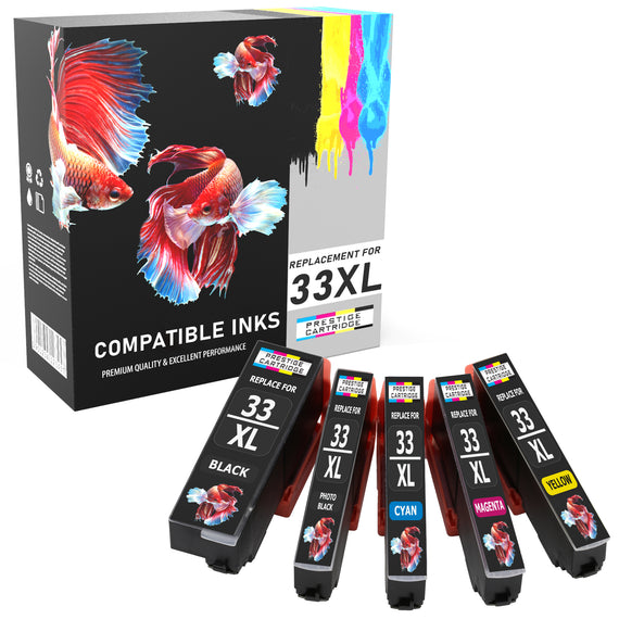Prestige Cartridge™ Compatible 33XL Ink Cartridges for Epson Expression Premium XP-530, XP-540, XP-630, XP-635, XP-640, XP-645, XP-830, XP-900 - Prestige Cartridge