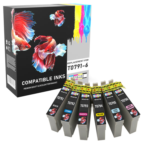 Prestige Cartridge™ Compatible T0791-6 Ink Cartridges for Epson Stylus Photo 1400, 1410, 1500W - Prestige Cartridge