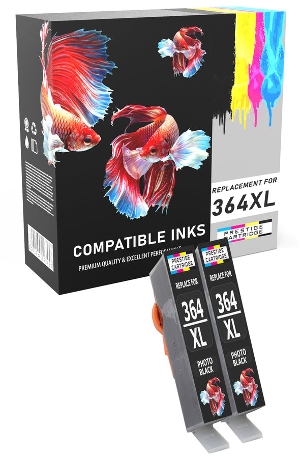 Prestige Cartridge™ Compatible HP364XL With Chip Ink Cartridges for HP Photosmart C5300, C5324, C5370, C5373, C5380, C5383, C5386, C5390, C5393, C5395, C6300, C6324, C6340, C6350, C6380, D5445, D5460, D7560, Pro B8550, B8553, B8558, Premium C309g - Prestige Cartridge