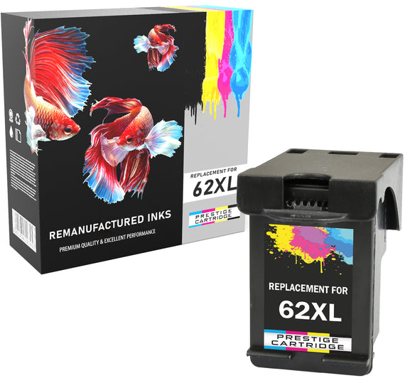 Prestige Cartridge™ Remanufactured HP 62XL Ink Cartridges for HP Envy 5540, 5600 Series, 5640, 5642, 5643, 5644, 5646, 5660, 5665, 7600 Series, 7640, 7645, Officejet 5740, 5742, 5744, 5745, 5746, 8040, 8045 - Prestige Cartridge