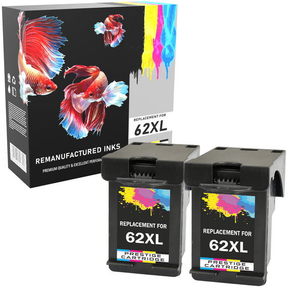 Prestige Cartridge™ Remanufactured HP 62XL Ink Cartridges for HP Envy 5540, 5600 Series, 5640, 5642, 5643, 5644, 5646, 5660, 5665, 7600 Series, 7640, 7645, Officejet 5740, 5742, 5744, 5745, 5746, 8040, 8045 - Prestige Cartridge