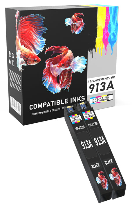 Prestige Cartridge™ Compatible Chipped Ink Cartridges Replacement for HP 913A PageWide Pro 452dw, 477dw, 452dwt, 477dwt, 352dn, 352dw, 377dn, 377dw - Prestige Cartridge