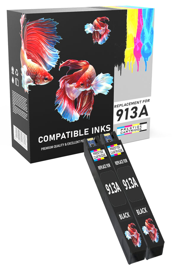 Prestige Cartridge™ Compatible Chipped Ink Cartridges Replacement for HP 913A PageWide Pro 452dw, 477dw, 452dwt, 477dwt, 352dn, 352dw, 377dn, 377dw - Prestige Cartridge