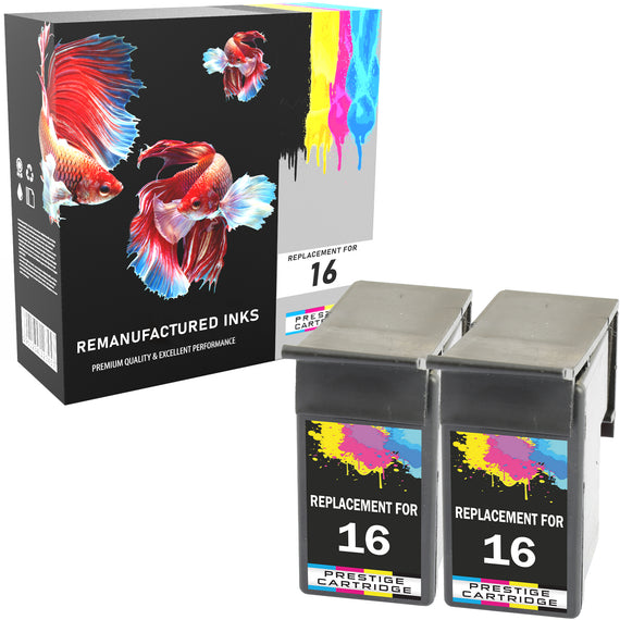 Prestige Cartridge™ Remanufactured Lexmark No.16 & No.26 Ink Cartridges for Lexmark  i3, X1100, X1110, X1130, X1140, X1150, X1155, X1160, X1170, X1180, X1185, X1190 All-in-One, X1240, X1250, X1270, X1290, X2230, X2240, X2250, X72, X74 - Prestige Cartridge