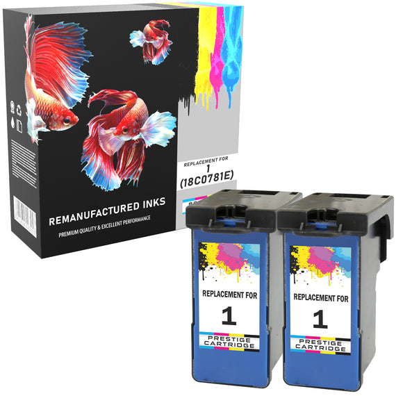 Prestige Cartridge™ Remanufactured Lexmark No.1 Ink Cartridges for Lexmark X2300, X2310, X2315, X2320, X2330, X2340, X2350, X2360, X2370, X2380, X2390, X2450, X2460, X2465, X2470, X2480, X3450, X3470, X3480, Z730, Z735 - Prestige Cartridge