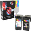 Prestige Cartridge™ Remanufactured No. 32 & No. 33 Ink Cartridges for Lexmark  F4350, Home Copier Plus, P4330, P4350, P450, P6200, P6250, P6350, P910, P915, X3310, X3330, X3350, X4300, X5250, X5260, X5270, X5410, X5450, X5470, X5470 Business Edition - Prestige Cartridge