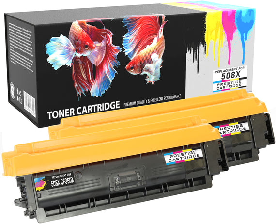 Prestige Cartridge™ Compatible 508X (CF360X, CF361X, CF362X, CF363X) Laser Toner Cartridges for HP LaserJet Enterprise M552dn M553n M553dn M553x M553dh MFP M577dn M577f Flow MFP M577c M577z - Prestige Cartridge