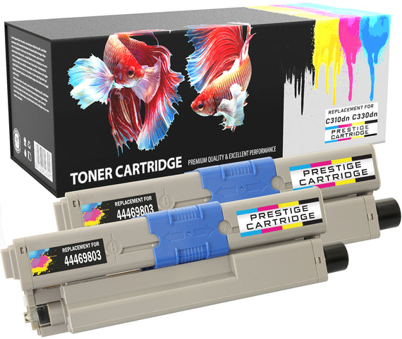 Prestige Cartridge™ Compatible Laser Toner Cartridges for OKI C310dn, C310n, C330dn, C331, C510dn, C511, C511dn, C530dn, C531, C531dn, MC351, MC352dn, MC361, MC361dn, MC362dn, MC561, MC561dn, MC562, MC562dn - Prestige Cartridge