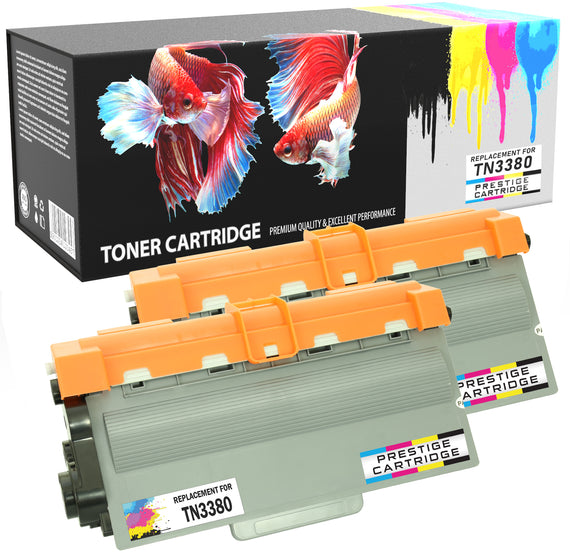 Prestige Cartridge™ Compatible TN3380 Laser Toner Cartridges for Brother HL-5440, HL-5440D, HL-5450, HL-5450D, HL-5450DN, HL-5450DNT, HL-5470, HL-5470DW, HL-5480, HL-5480DW, HL-6180, HL-6180DW, HL-6180DWT, DCP-8110, DCP-8110DN, DCP-8250, DCP-8250DN - Prestige Cartridge