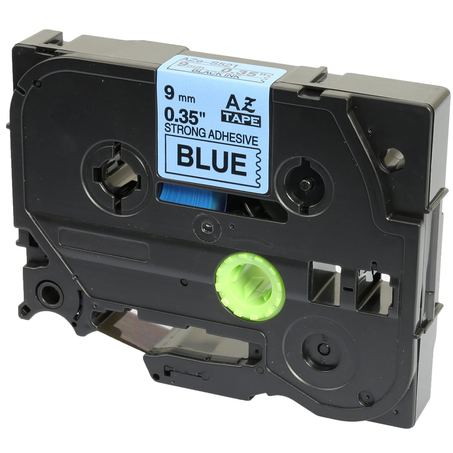 Prestige Cartridge™ Compatible TZ-S521 TZe-S521 Black on Blue Extra Strength Adhesive Label Tapes (9mm x 8m) for Brother P-Touch Label Printing Machines - Prestige Cartridge